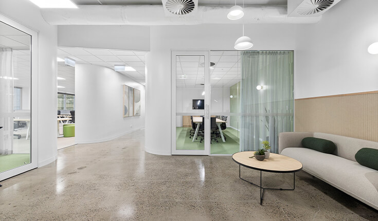 Lounge and meeting room area at 33 Argyle Street in Australia with modern interior